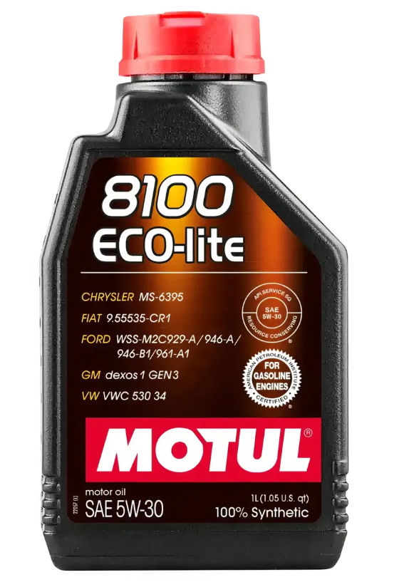 Envase de aceite MOTUL MOTUL 8100 ECO-LITE 5W30 FULL SINTETICO - QT 1LT grado 5W30 - Lubricentro Piloto